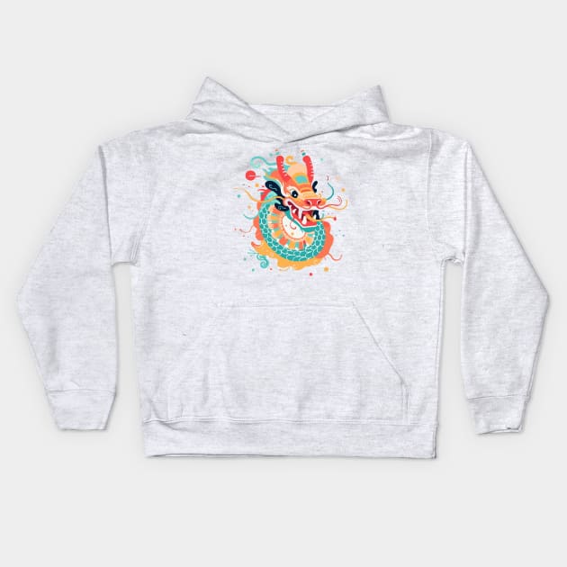 chinese dragon Kids Hoodie by Suwitemen